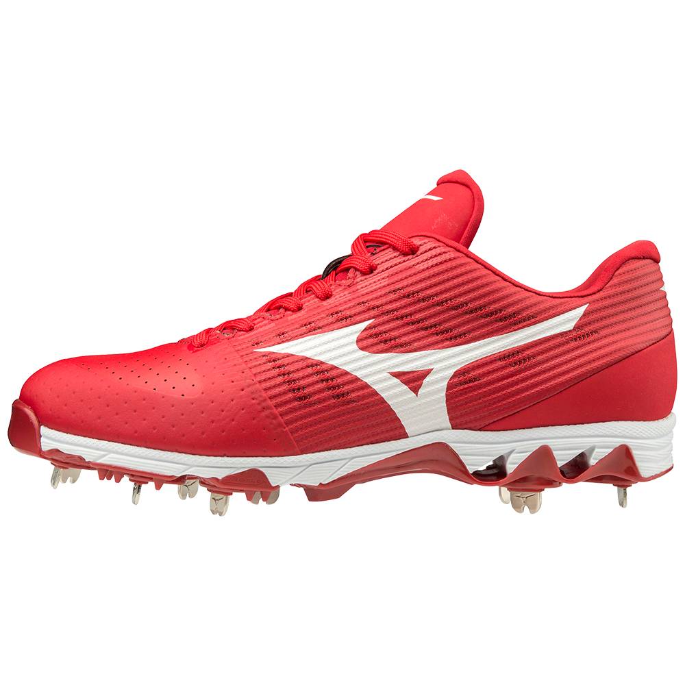 Scarpe Baseball Mizuno 9-Spike Ambition Basse Metal Uomo - Rosse/Bianche - 25013-VURI